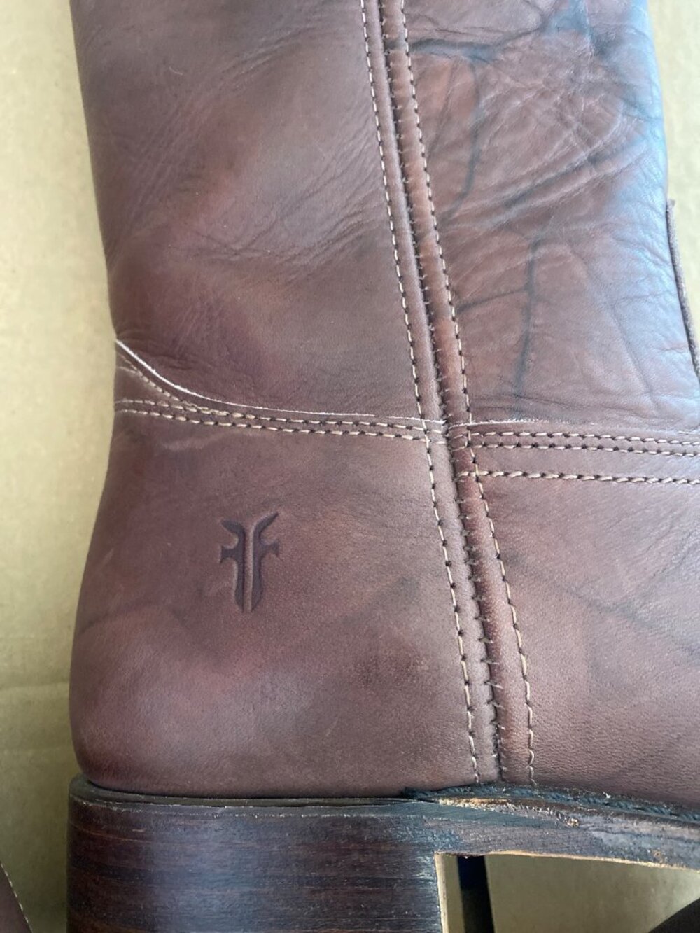 Vintage Frye Campus 14L Boots 87290 Men's 11M Brown Leather Made USA NOS - Picture 15 of 15